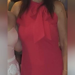 Women's dress, hot pink, New York & Co, size 6, midi length, zipper in back